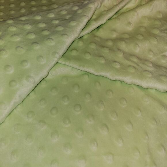 Soft Lime Green Minky Dot Fabric 62 x 36" Polyester Plush Craft Sewing  Material - Picture 1 of 10